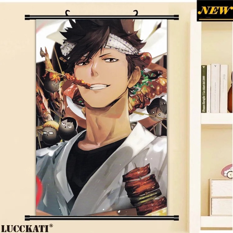 

40X60CM Haikyuu!! Series High Kyuu!! Hq!! volleyball games male cartoon anime wall picture mural scroll canvas painting poster