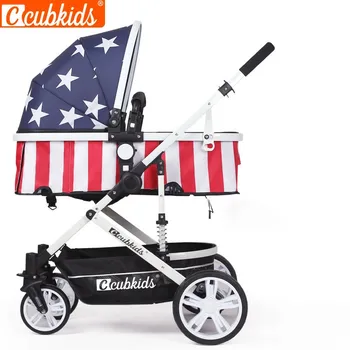 

Cubkids stroller high landscape light foldable can sit reclining reversible shock four wheel baby stroller