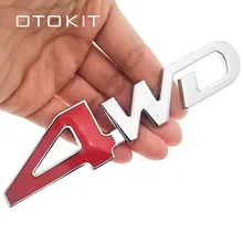 Adesivo emblema 3d para carro, etiqueta do carro traseiro 4x4 rc, etiqueta 3d, cromada, emblema, decalque, automóvel decoração estilo 4wd vermelho para suv tronco