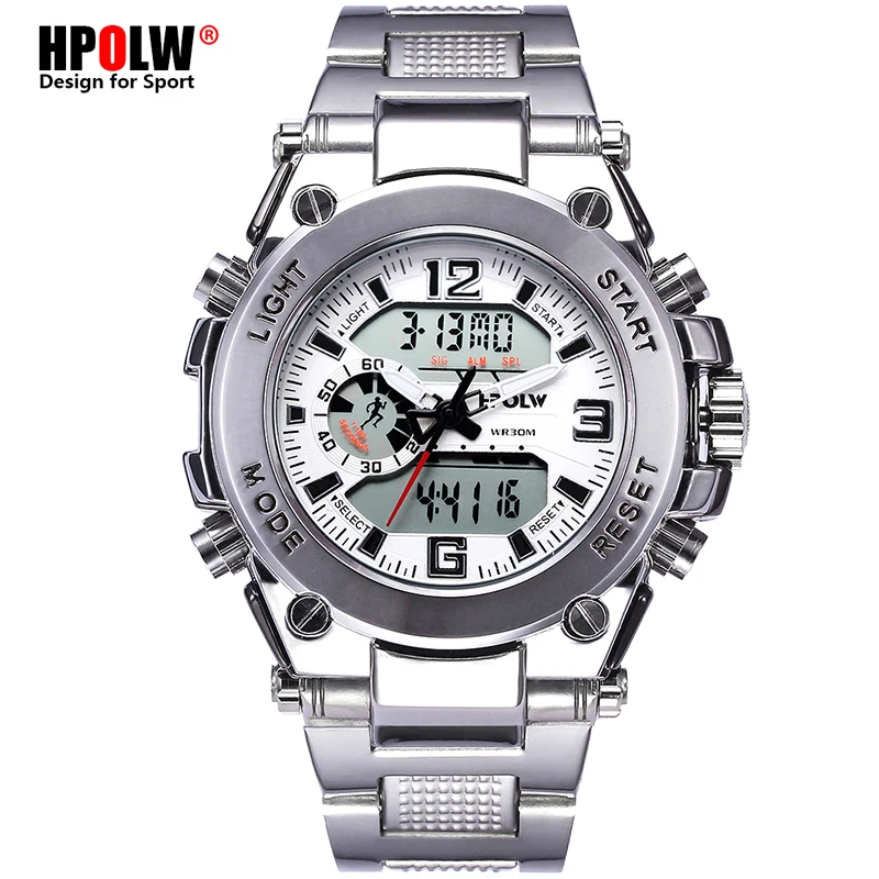 Achat HPOLW Marque Militaire Sport Montres Hommes Électronique LED Numérique Montre Bracelet Étanche Sport Choc Montre Hommes Relogio Masculino