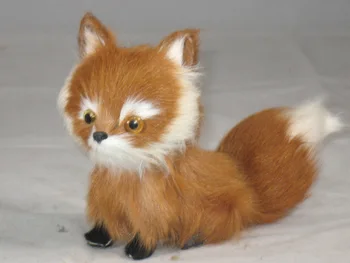 

simulation fox animal model about 18x12cm fox toy polyethylene & furs handicraft,props,home decoration Christmas gift a338