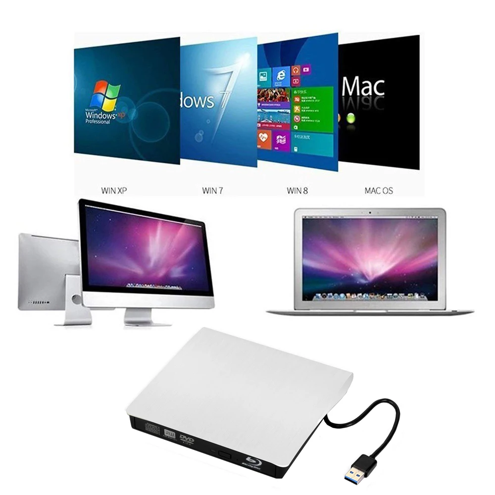 Внешний привод USB 3 0 Bluray устройство для записи дисков и DVD может использоваться