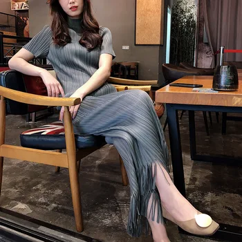 

Miyake Pleated Suit Spring and Summer New Japanese Fashion Wide-legged Pants Straight Trousers Sets