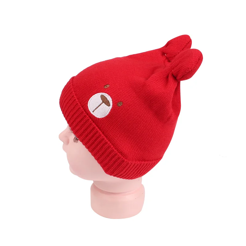 Bear Cotton Baby Hat Beanie Warm Winter Newborn Beanie Hat Cute Ears Knitted Baby Girls Hat Soft Comfortable Cradle Beanie New  (6)