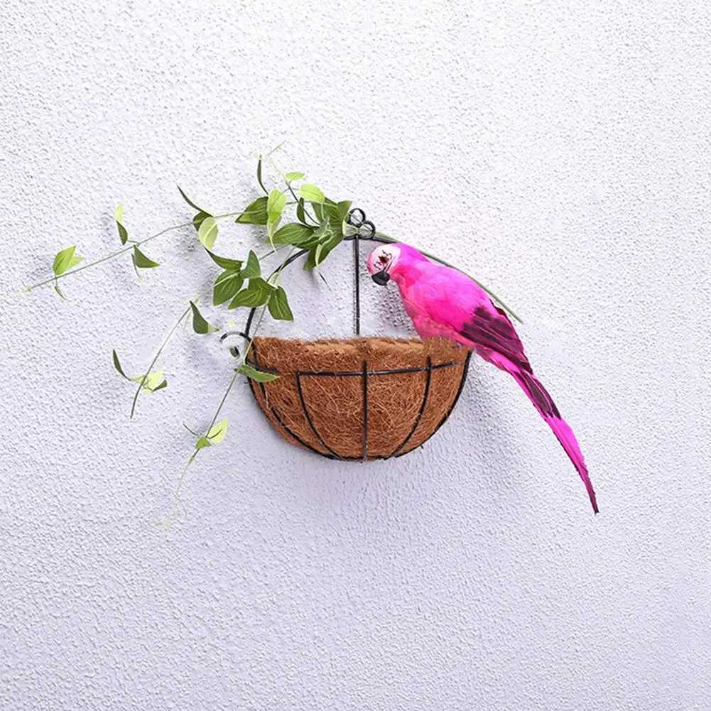 25cm Handmade Simulation Parrot Innovative Feather Lawn Figurine Ornament Desktop Animal Bird Garden Bird Prop Home Decoration