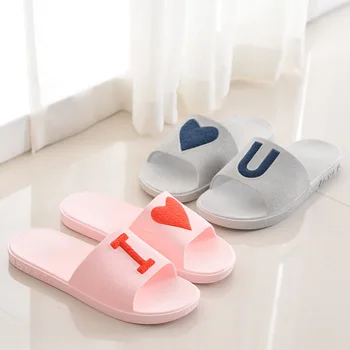 

2018, summer home soft bathing, lovers cool slippers, indoor and outdoor bathroom, men's and women's love slippers