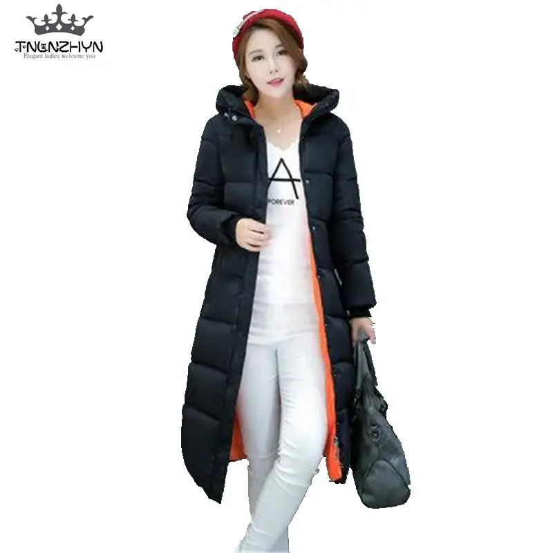 2017 New Winter Down Cotton Jacket Parka Women Slim Thicken Warm Wadded Jacket Hooded Big Yards Long Winter Coat Outerwear A1218 2017 New Winter Down Cotton Jacket Parka Women Slim Thicken Warm Wadded Jacket Hooded Big Yards Long Winter Coat Outerwear A1218