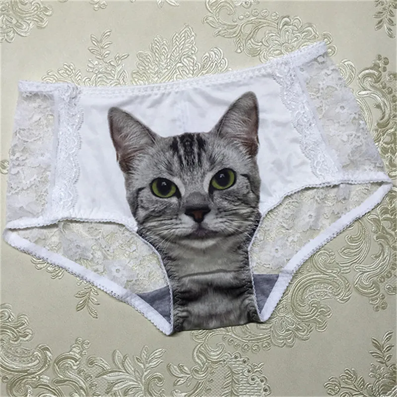2018 Sexy Seamless 3d underwear women briefs cat Print women panties ...