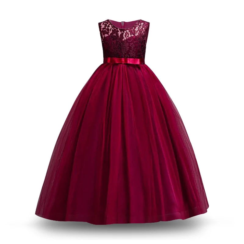 Kids Girls Party Wear Costume For Children Long Princess Wedding Dress Girls Lace Flower Teens Prom Dresses Christmas Vestidos Kids Girls Party Wear Costume For Children Long Princess Wedding Dress Girls Lace Flower Teens Prom Dresses Christmas Vestidos