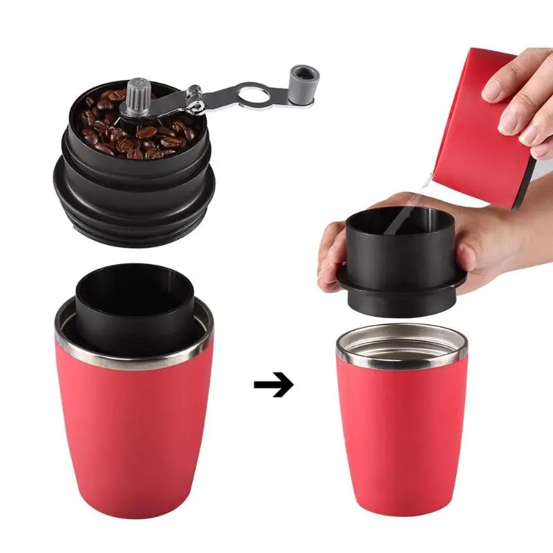 Portable Manual Coffee Grinder Espresso Machine Coffee Hand Grinder Pressing Bottle Pot Coffee Maker Filter Cup Outdoor Travel