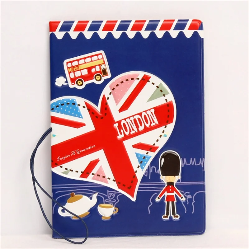 Cartoon Red love London 3D обложка для паспорта для путешествий, бизнес Porte Carte простой, 14*9,6 см чехол для удостоверения личности, ПВХ кожаный держатель для кредитных карт