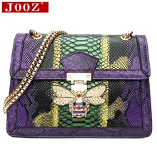 JOOZ дизайнерские сумки высокого качества кожаные женские сумки под змеиную кожу женские сумки на плечо для женщин вечерние клатчи