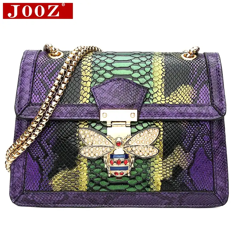 Jooz Designer Handbags High Quality Woman Leather Serpentine Women Shoulder Bags For Party Evening Clutch Purse