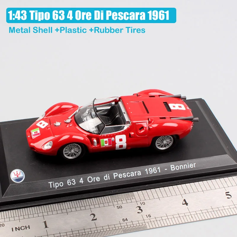 1:43 Масштаб классический тип 63 4 руды Di Pescara 1961 № 8 Бонньер Grand tourer Супер Гонки литья под давлением модель спортивные легковых автомобилей игрушки