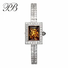 Women Watches Luxury PB Brand Austrian Crystal Custom Display Waterproof Quartz Wrist Watches montre femme HL1184