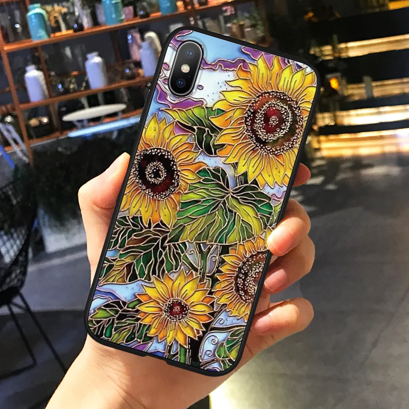 Чехол с 3D тиснением и подсолнухом для Huawei P20 Lite P30 Mate 10 20 Pro P Smart Plus 2019 чехол из ТПУ