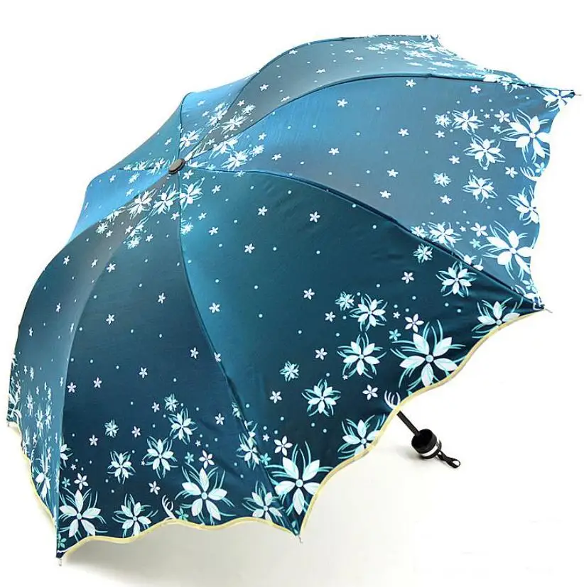 Новое Поступление Красивый Цветочный зонтик Модный Блестящий меняющий ...