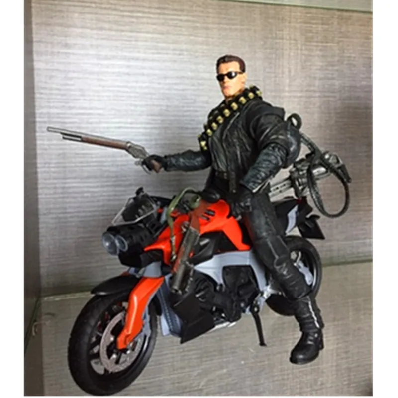 

Anime Terminator T800 Future Warrior Arnold Schwarzenegger Alloy Motorcycle PVC Action Figure Collection Model Toy G2438