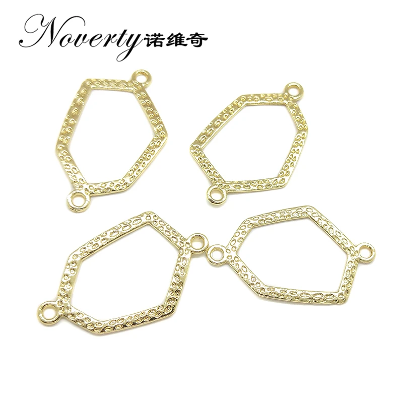 

2019 New 40mm 6pieces/bag Environmental Protection Plating Gold Polygons Connectors Linker Diy Earring Jewelry Accessories