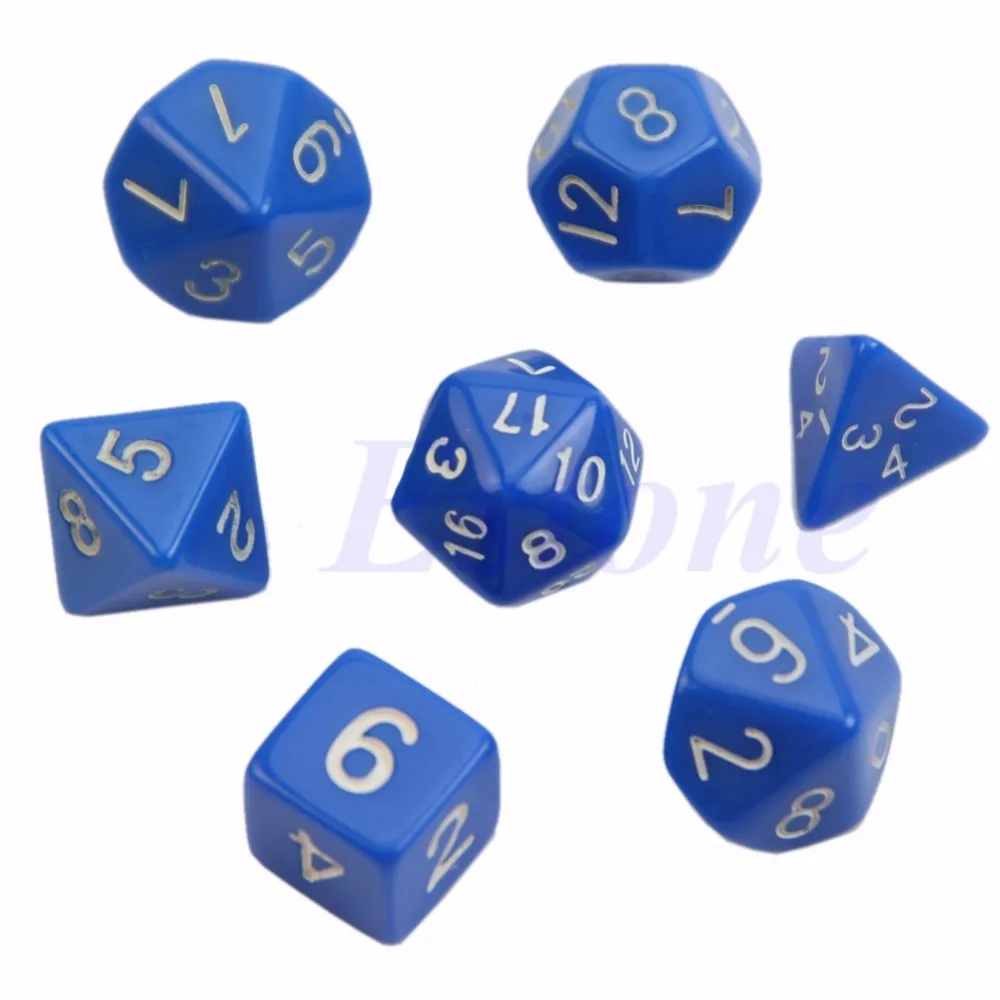 

7pcs/set Sided Dice D4 D6 D8 D10 D12 D20 For DUNGEONS&DRAGONS D&D RPG Poly Dice Game