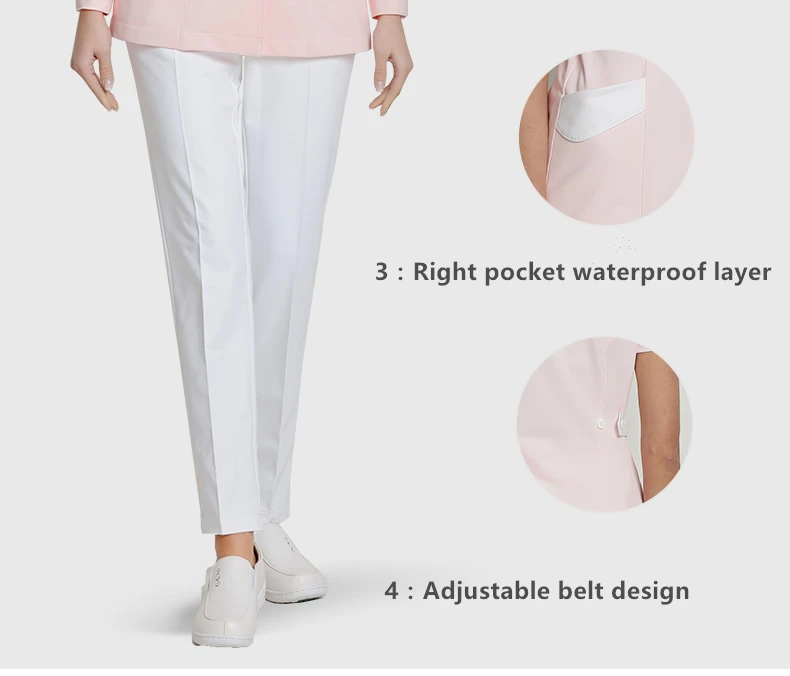 Ruyi L-Pink nurse wear с коротким рукавом женская салон красоты Рабочая одежда модный раздельный костюм брюки для медсестер летние брюки