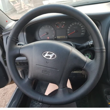 Оплетка на руль, чехол для hyundai Sonata, старый Sonata, 2005, кожаный чехол на руль, автомобильный стиль, для интерьера - Название цвета: black microfiber