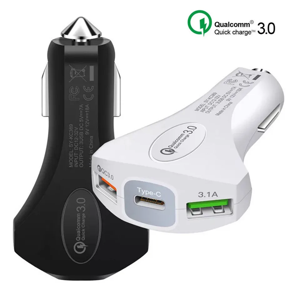 

Quick Charge Fast QC 3.0 USB Car Charger/For Mobile Phone Xiaomi Huawei Iphone Fast PD Car Charging Phone Charger/Window Breaker