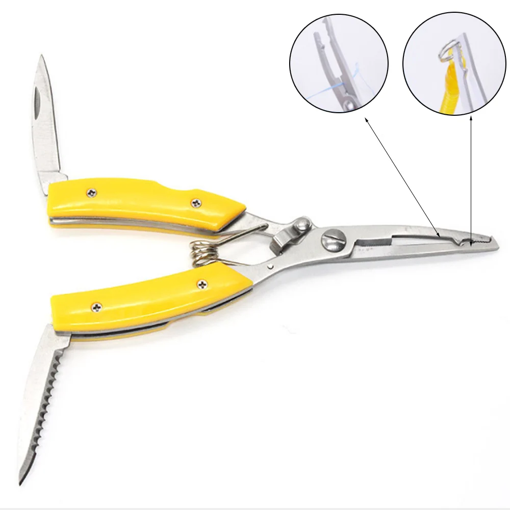

Stainless Steel Fishing Gripper Lure Pliers Multifunction Fish Scissors Line Cutter Fishing Tools