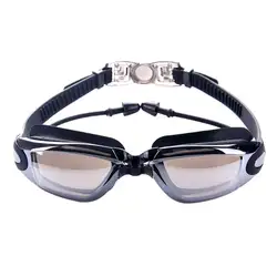 Водонепроницаемые силиконовые очки для плавания, однотонные очки для плавания, противотуманные, УФ очки для плавания с ушками, водные виды