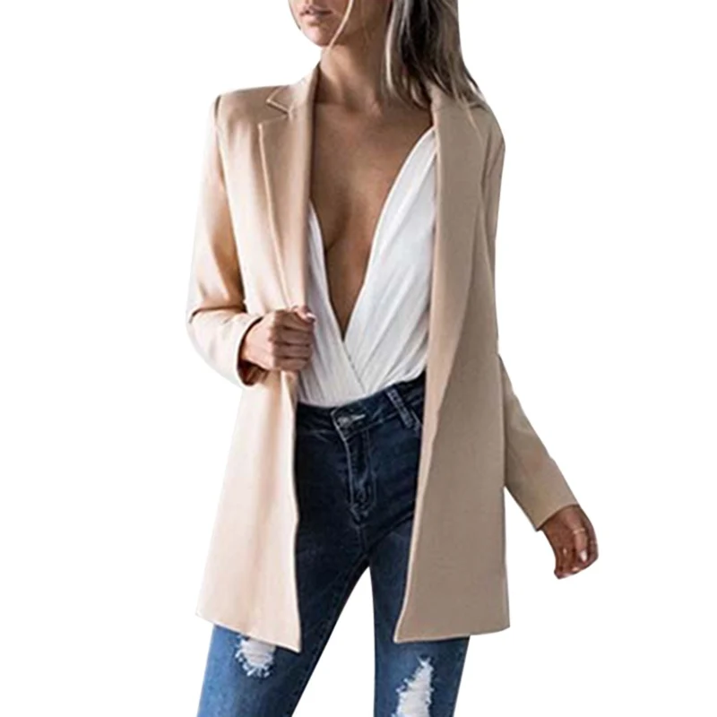 Lasperal 2017 New Autumn Winter Women Slim Fitness Coat Jackets Lasperal 2017 New Autumn Winter Women Slim Fitness Coat Jackets Notched Office Work Ol Style Open Front Formal Outfits Coats Xl In Basic From
