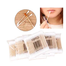 200pcs pack Cosmetic Cotton Swab Double Headed Cotton Makeup Wood Sticks Nose Ears Cleaning Tools Beauty