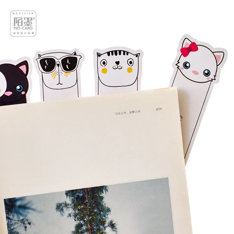 6 компл./лот Kawaii cat закладка Мультфильм страницы обозначает Memo pad Примечание