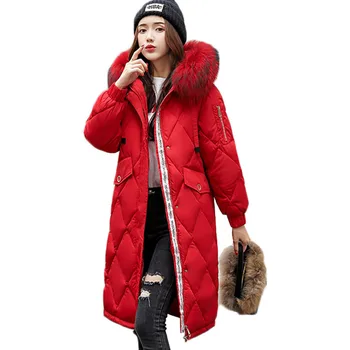 

2019 New Fashion Slim Women Winter Jacket Cotton Padded Warm Thicken Ladies Coat Hooded Long Coats Parka Womens Jackets M-3XL