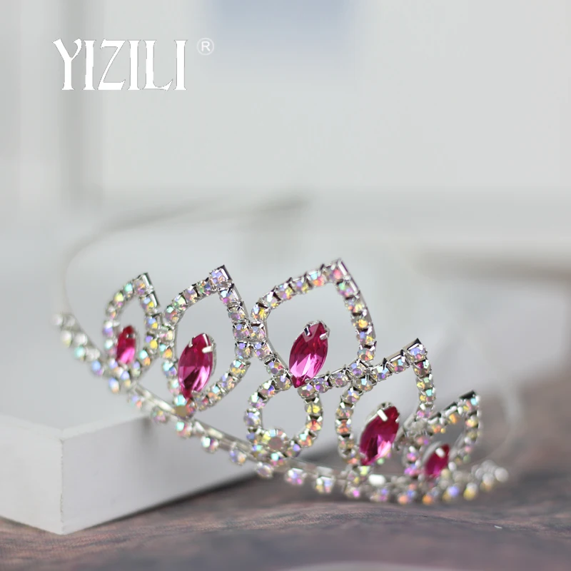 YIZILI новинка 4 цвета большой драгоценный камень для детей корона девочек