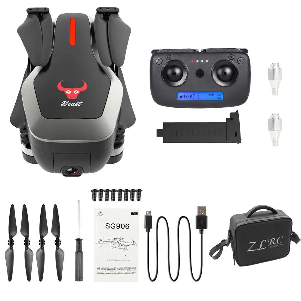 

SG906 GPS Drone 5G WIFI FPV 4K Camera Brushless 24 minutes Flight Time Selfie Foldable Drone Quadcopter + Bag 6.13