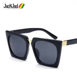Jackjad 2017, новая мода квадратный Рамки молния Стиль Солнцезащитные очки для женщин Для мужчин Цвет покрытие бренд Дизайн Защита от солнца