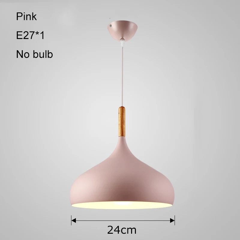 Подвесные светильники современный промышленный светильник скандинавский подвесной светильник Лофт столовая светильники гостиная домашний бар светодиодный красочный деревянный - Цвет корпуса: Pink no bulb