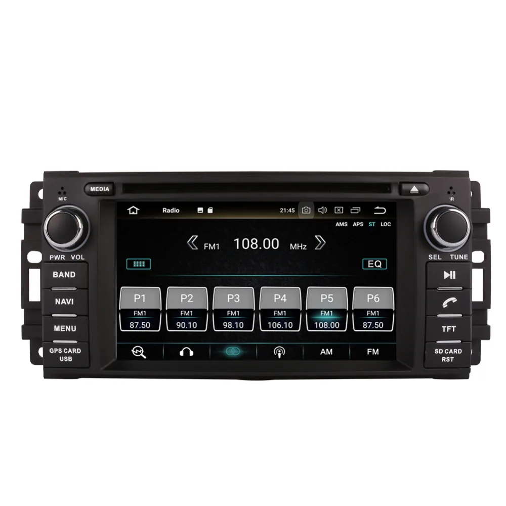 Sale Android 8.0 Octa Core 4GB RAM Car DVD CD Player For Jeep Wrangler Commander Dodge Chrysler Radio Stereo GPS Navigation SWC Wifi 5