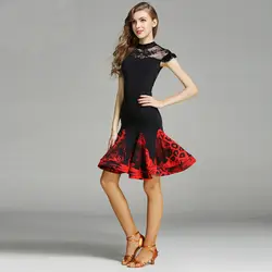Красный Леопард латинские танцы платье к Танцы костюмы Salsa платье для Латина танцы одежда женщины Латинской платье бахромой rumba Танцы