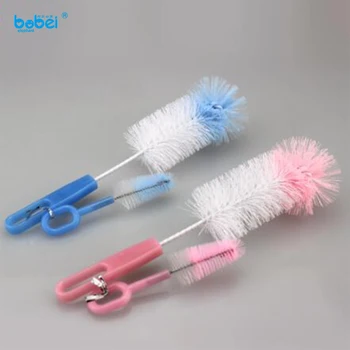 

baby bottle nylon brush for newborns children kids feeding milk bottles and nipple 360-degree portable cleaner