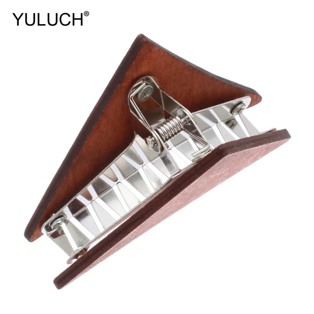 YULUCH 2019 Large Triangle Hair Claw Clip Metal Colorful Wood Big Hairpin Claws Headware For Women Lady Gifts Dropshiping | Украшения и