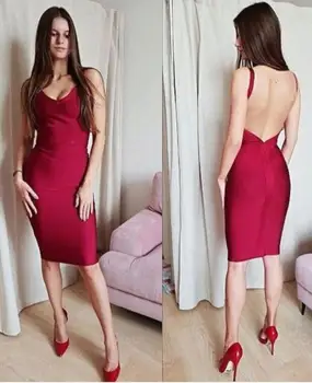 

3 Colors Ladies HL Bandage Dress Sleeveless Sexy Strap Bodycon Mini Dress Red Carpet Dress High Quality
