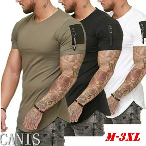

Fashion Men's Slim Fit O Neck Short Sleeve Muscle Tee Shirts Casual T-shirt Tops Summer Clothing Plus Size M-3XL