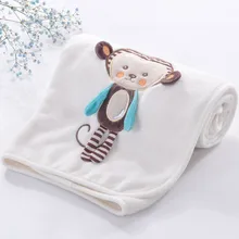 Buy Newborn Cartoon Soft Baby Blankets Spring Comfortable Infantil Bebes Swaddle Wrap Blanket 75*100cm Toddler Children Bunny Quilts Free Shipping