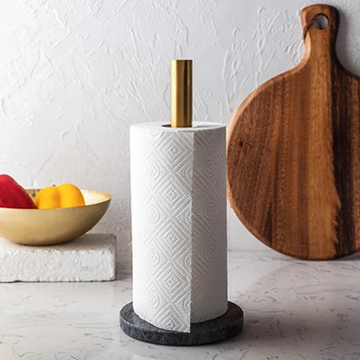 Kopen Nordic Marmer Keuken Papier Houder vergulde Keuken Servet Houder Aanrecht Creatieve Rolhouder Toiletpapier Organizer