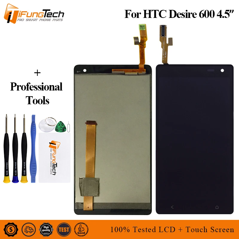 

For HTC Desire 600 LCD Display Touch Screen Digitizer Assembly With Frame 4.5'' For HTC Desire 600 Display Screen Replacement