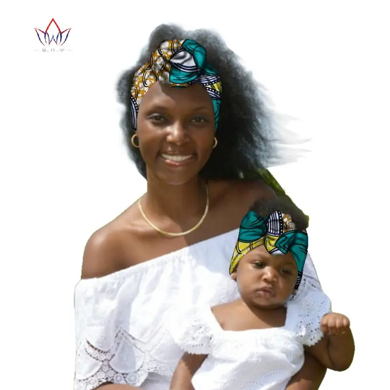 BRW Африканский Анкара головной убор для женщин и малышей Африканский Анкара шарфы Африканский воск печати одежда голова из ткани полосы WYB59