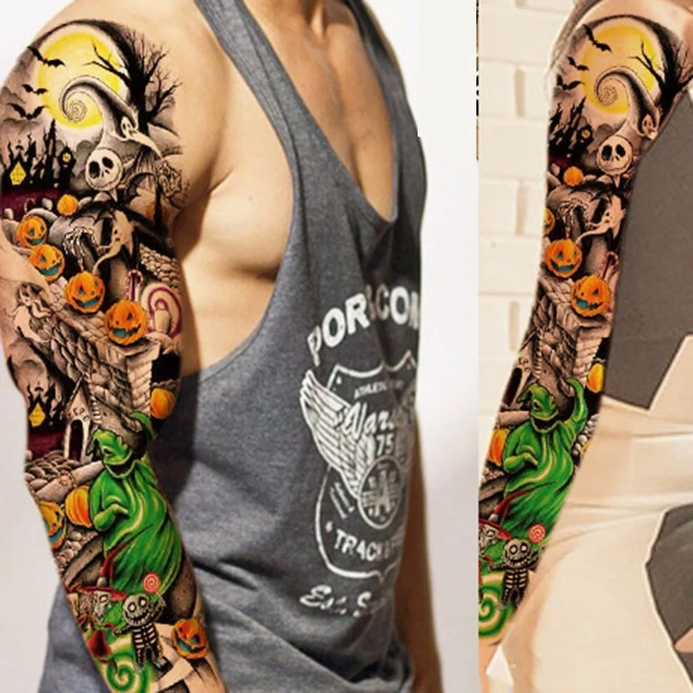 Горячая 1 шт. полные руки цветок татуировки Стикеры Водонепроницаемый Временные татуировки рукава Для мужчин Для женщин тела Краски