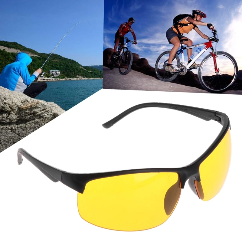 Очки ночного видения для рыбалки, велоспорта, уличные солнцезащитные очки, желтые линзы, Защита унисекс, UV400, очки для рыбалки, INY