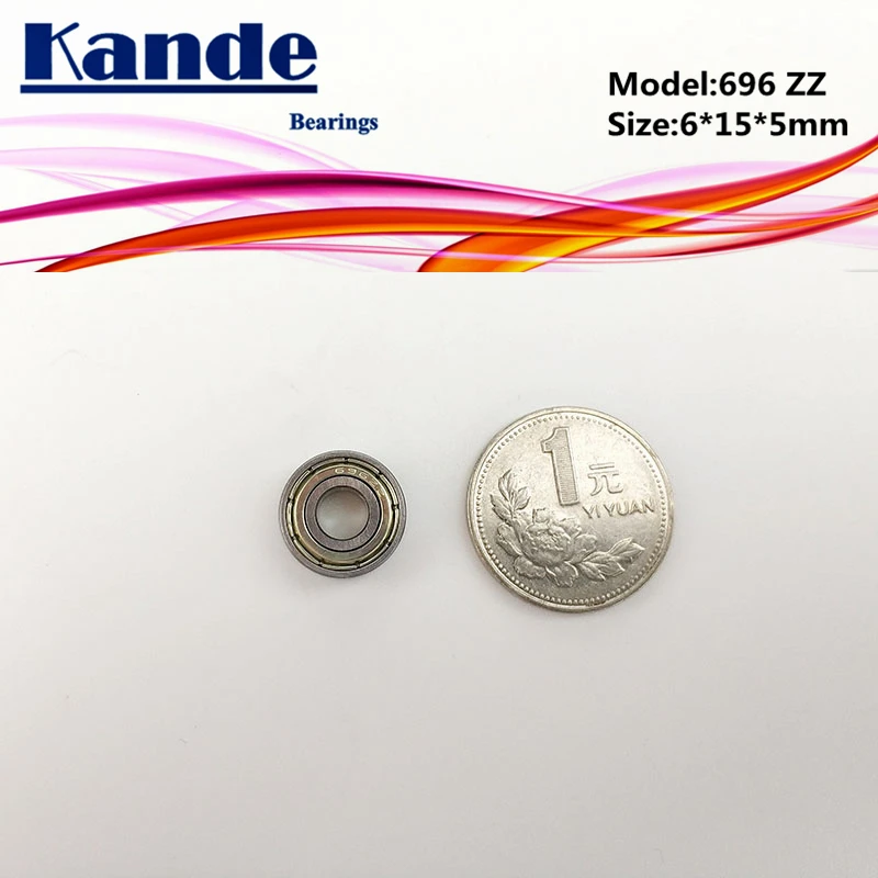 Kande подшипники 696ZZ 10 шт. ABEC-1 696-2Z ABEC-3 696ZZ ABEC-5 696 ZZ Миниатюрный шариковый подшипник с глубоким жёлобом 6x15x5 мм 696